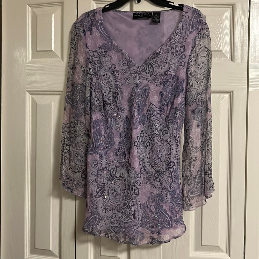 Purple beaded  blouse